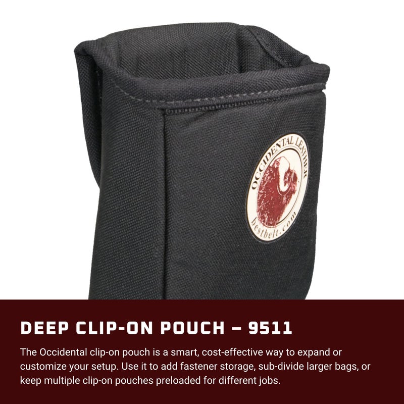 Occidental Leather Deep Clip-On Pouch - Black - Fits Up to 2â€ Work Belt - Made in USA - Image 2